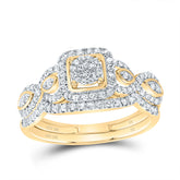 1/2CTW-DIA NK FASHION CUSHION BRIDAL SET